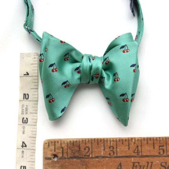 Green Silk Big Butterfly Bow Tie S533 - Picture 10 of 16